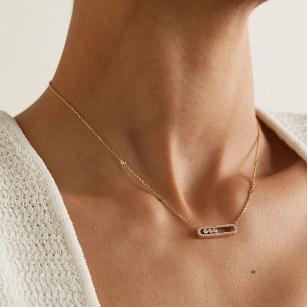 Harper - Delicate ketting met drie hangende ronde accenten