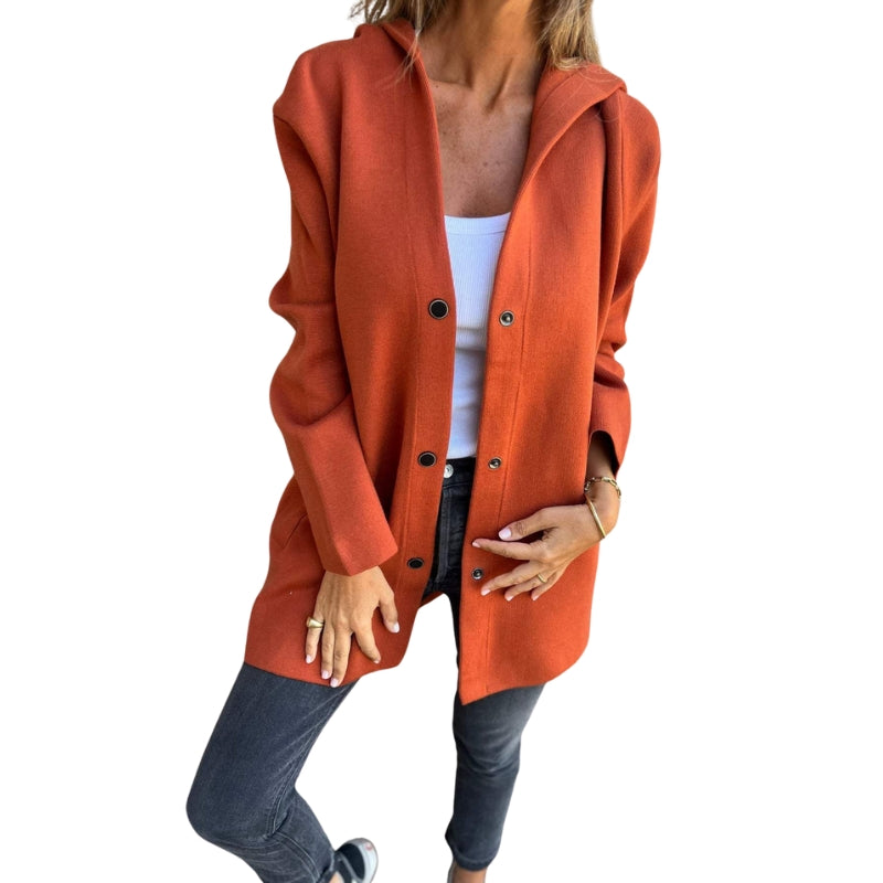 Sofia – Casual Jas met Capuchon en Knopen