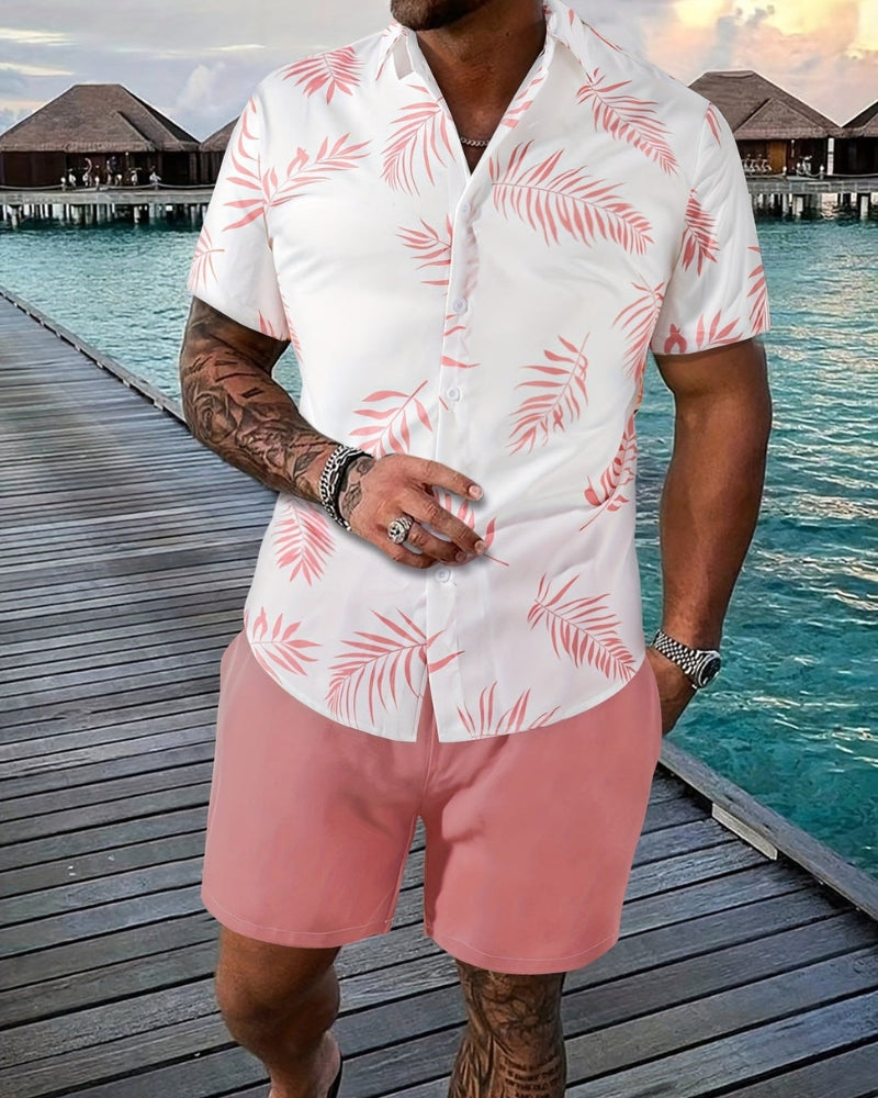 Logan – Stijlvolle tweedelige set met gebloemd overhemd en comfortabele shorts