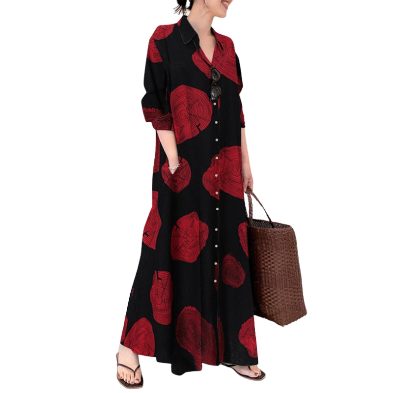 Natalie - Oversized lange jurk met lange mouwen