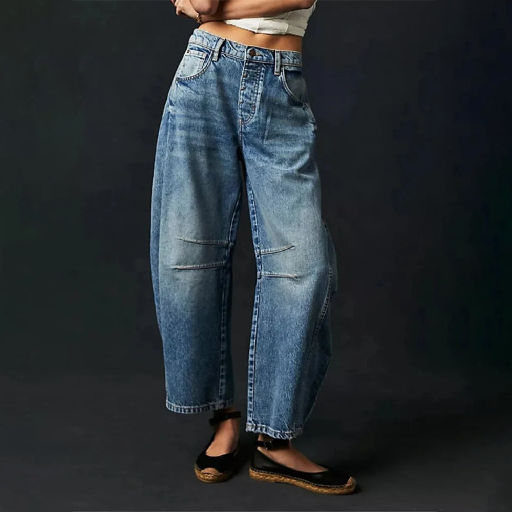 Mia - Slanke pasvorm hoge taille broek met gestroomlijnde snit en functionele zakken