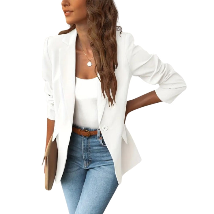 Stephanie - Tailored Fit Eén Knop Blazer met Lange Mouwen