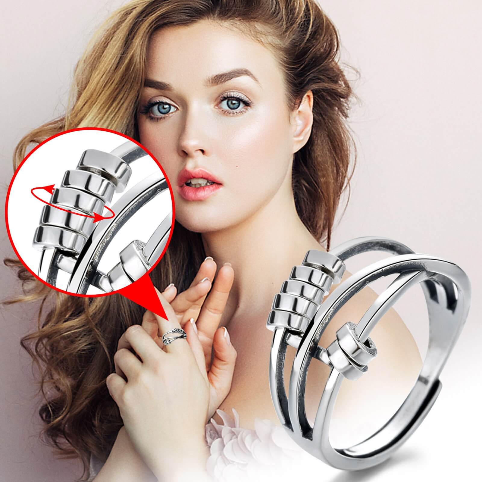 Willow - Stressverlichtende ring met roterende kralen voor focus en comfort