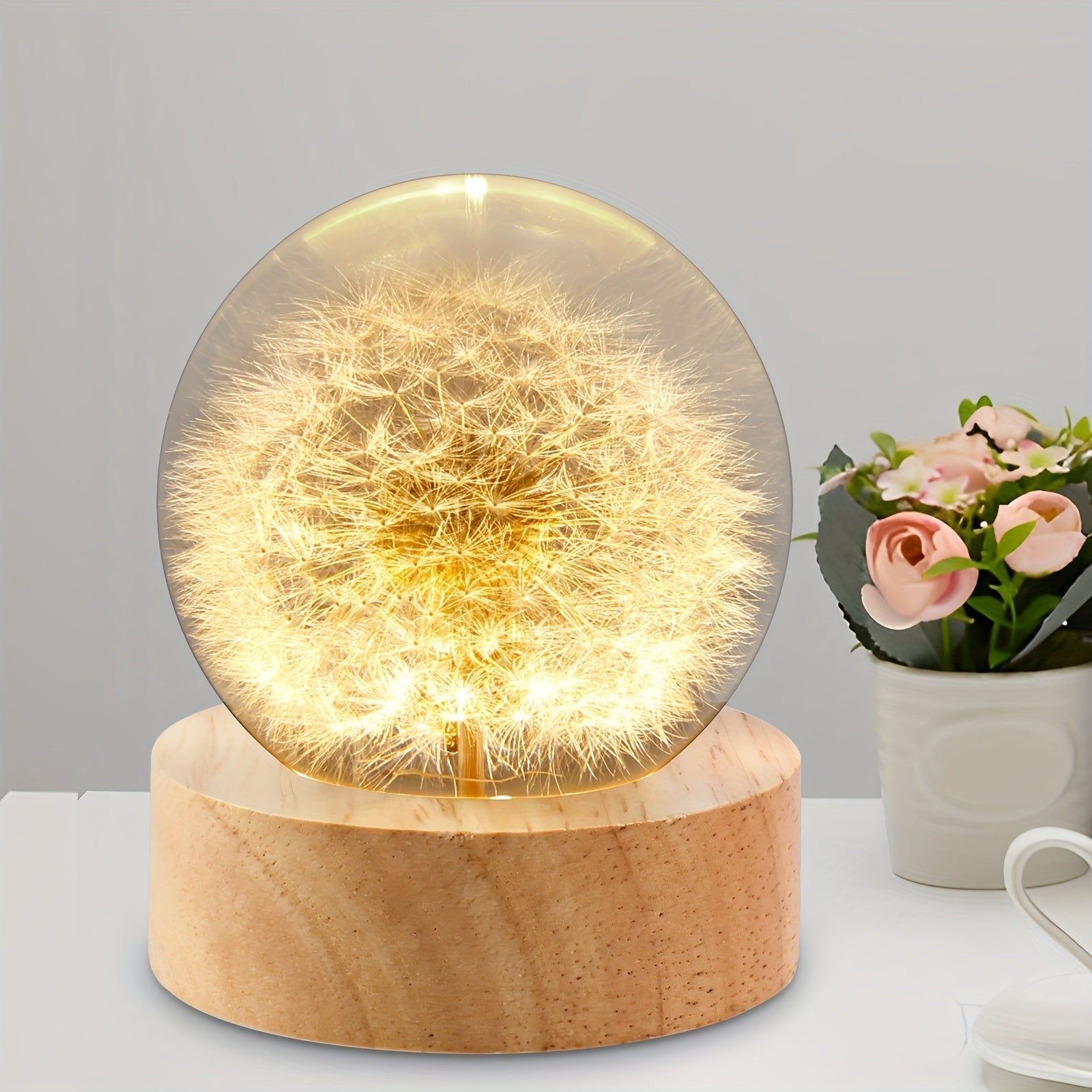FluffGlow - Kristallen LED-bollamp voor een rustige, gezellige sfeer