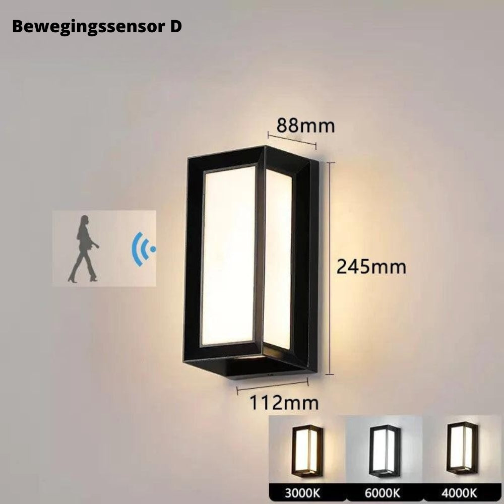 LumiGlow - Slimme buitenmuurlamp met bewegingssensor en automatisch lichtregelsysteem