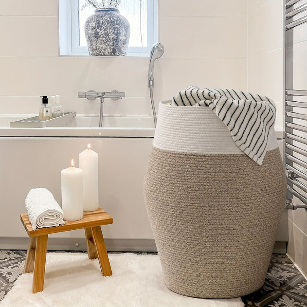 LoomBin – Grote Geweven Wasmand met Handvatten