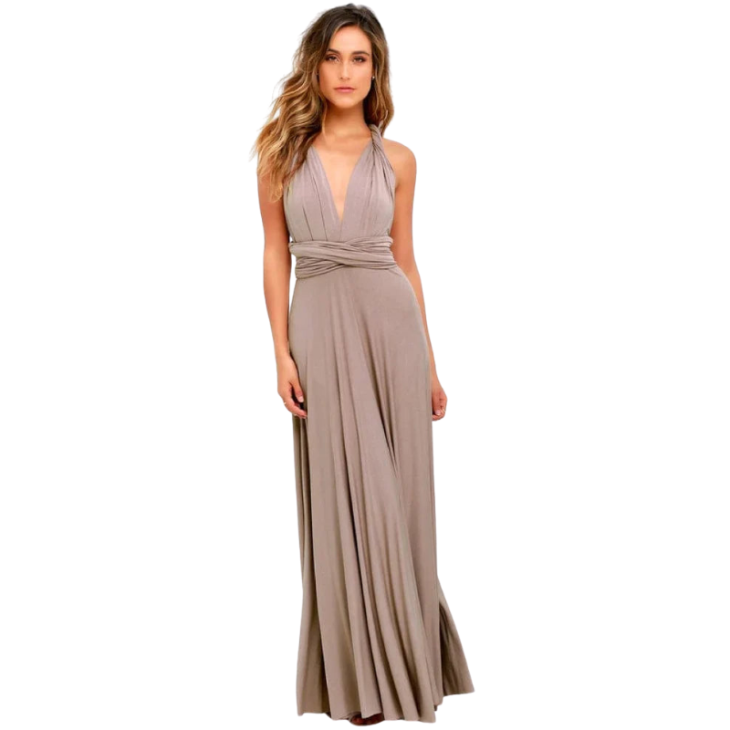 Ariana – Maxi Wikkeljurk met Vloeiende Silhouet en Verstelbare Striksluiting