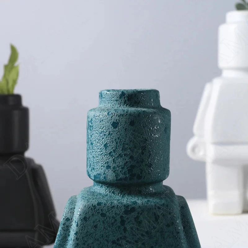 FormaBloom – Moderne decoratieve vaas met minimalistische Lego-stijl vorm voor droogboeketten