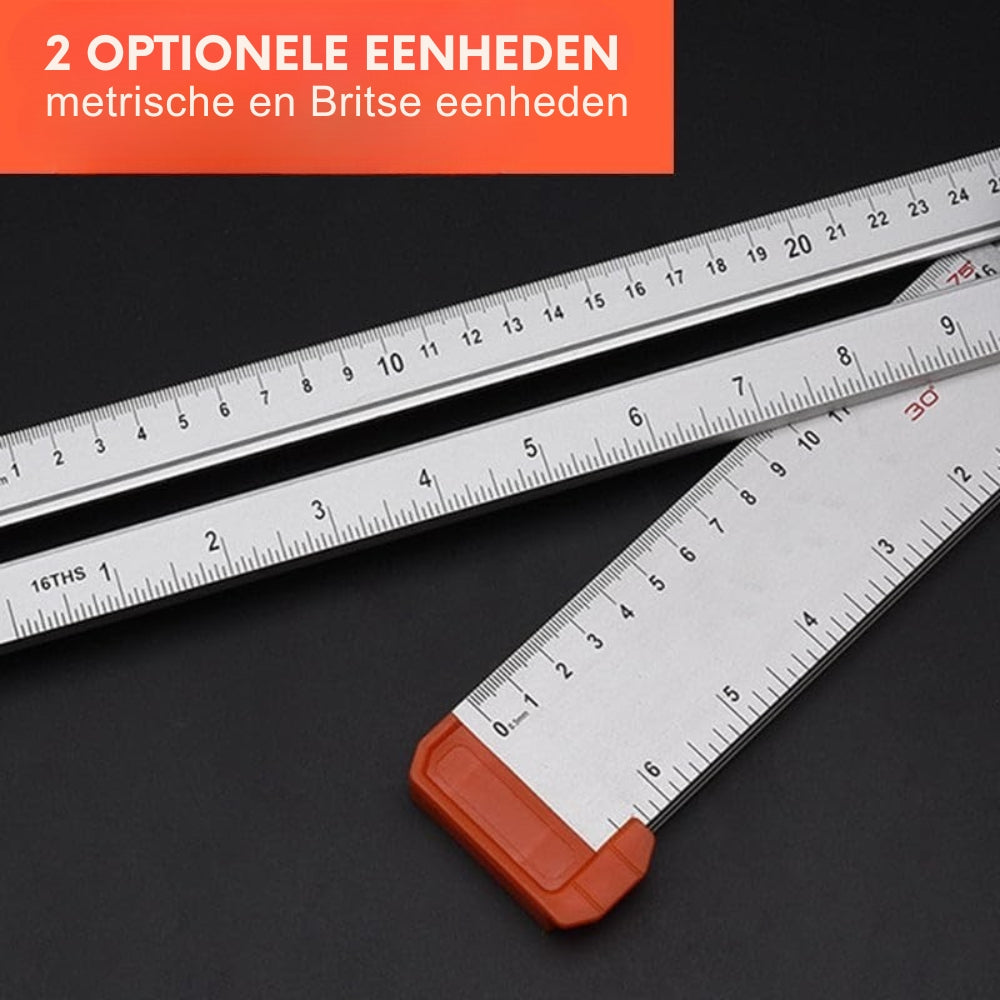 MarkMaster – Precieze lay outtool met verlengde randgeleider voor soepel en nauwkeurig markeren
