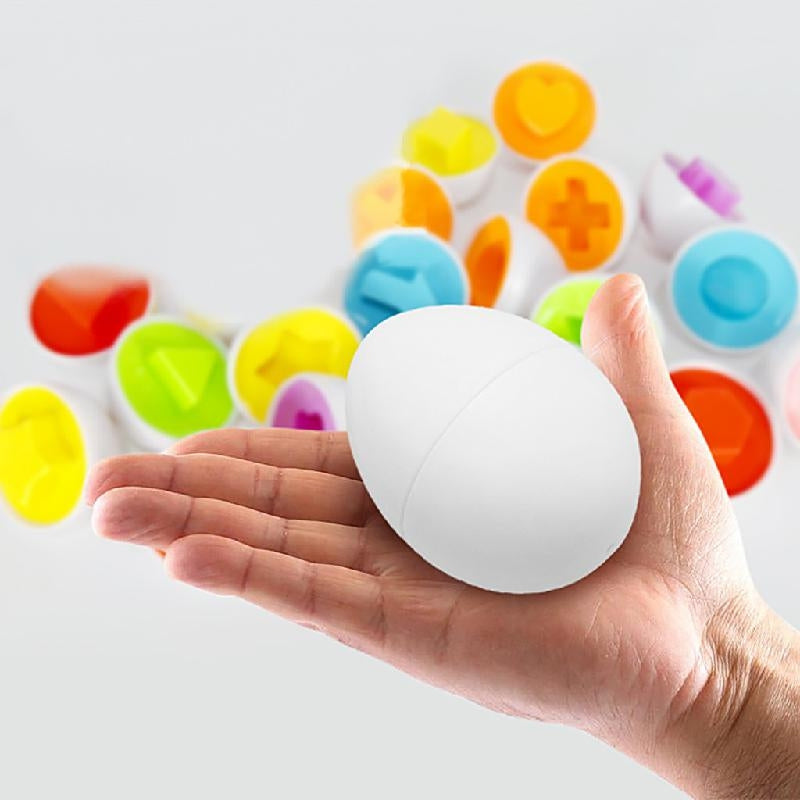 ShapeNest – Eierenpuzzelset voor kinderen met bijpassende vormen en heldere afbeeldingen