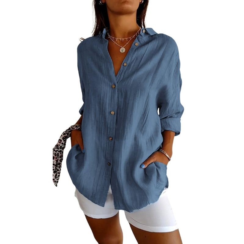 Sophie - Stijlvol Shirt met Korte Mouwen en Knopsluiting