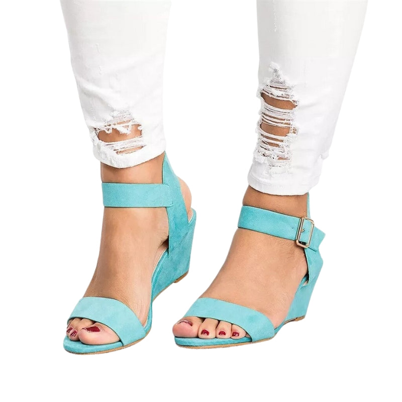 Bianca - Wedge sandalen met open teendesign en veilige enkelbanden