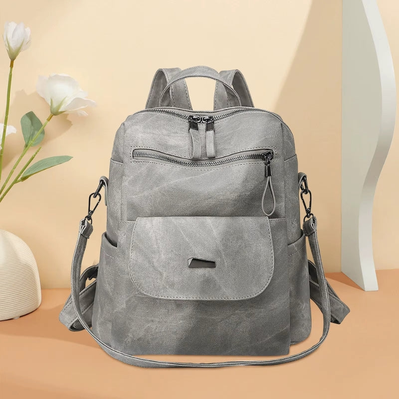 Anna – Rugzak met Meerdere Ritssluitingsvakken en Verstelbare Bandjes