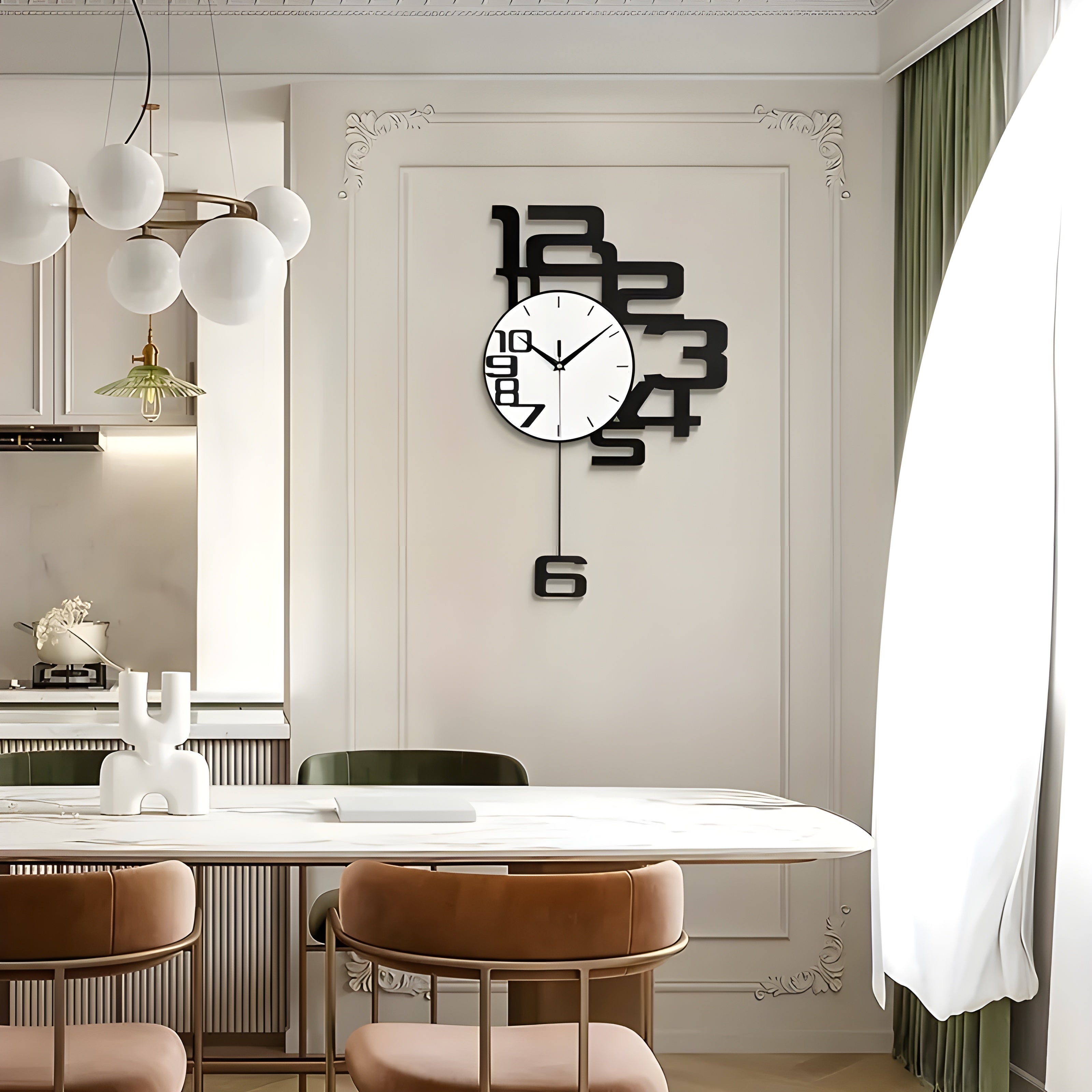 DecoTime - Stille wandklok met cijferindeling en uitgebalanceerd modern wanddesign