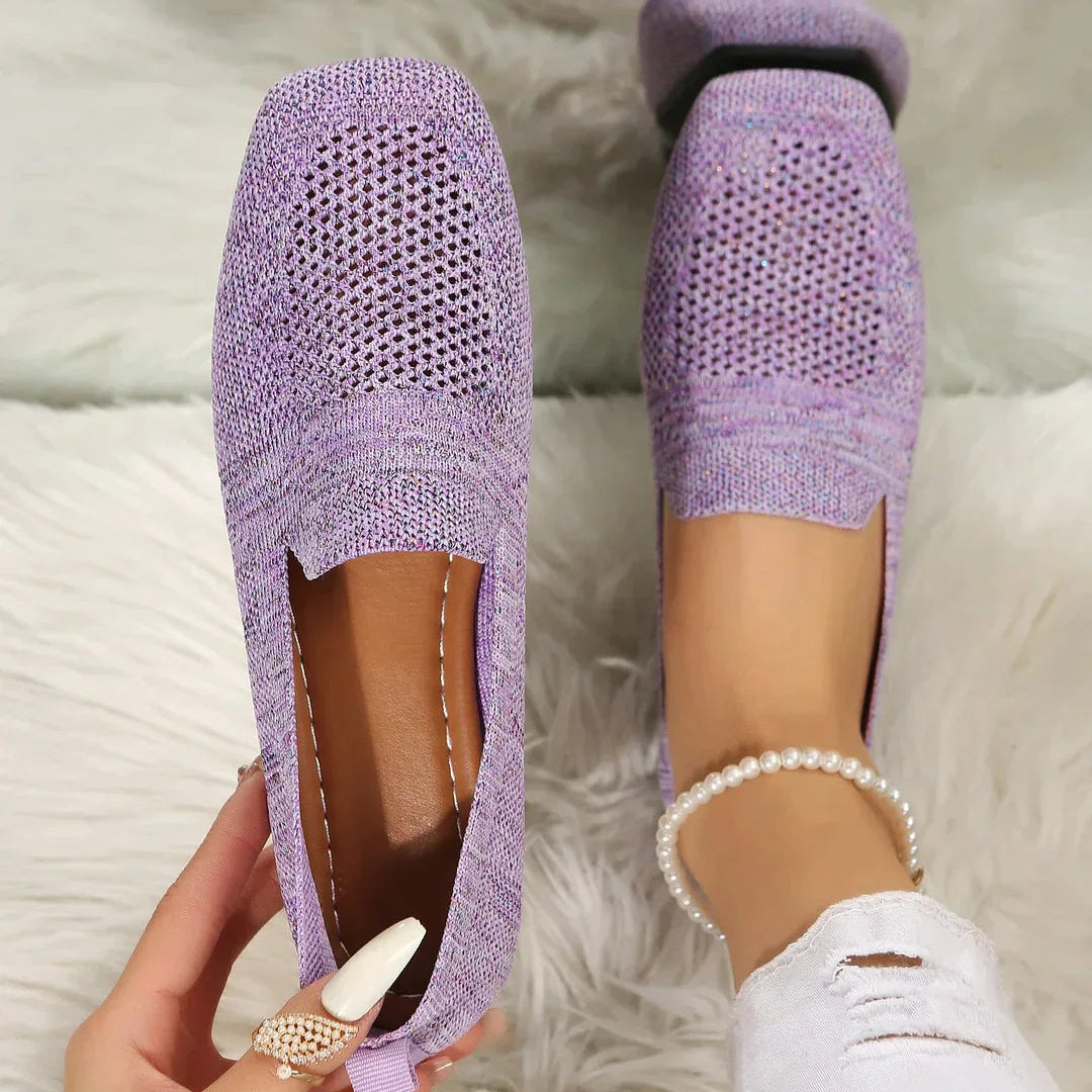 Lina - Lichtgewicht platte schoenen met ademende mesh en antislipzool