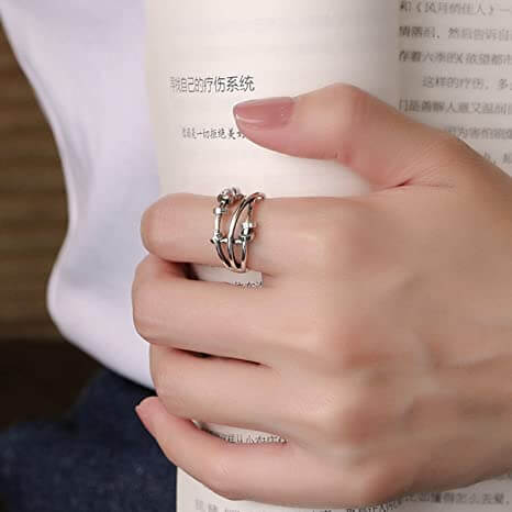 Willow - Stressverlichtende ring met roterende kralen voor focus en comfort