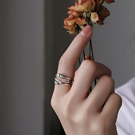 Willow - Stressverlichtende ring met roterende kralen voor focus en comfort