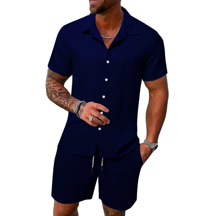 Nico - Twee Piece Set met Korte Mouwen Overhemd en Relaxed Fit Shorts