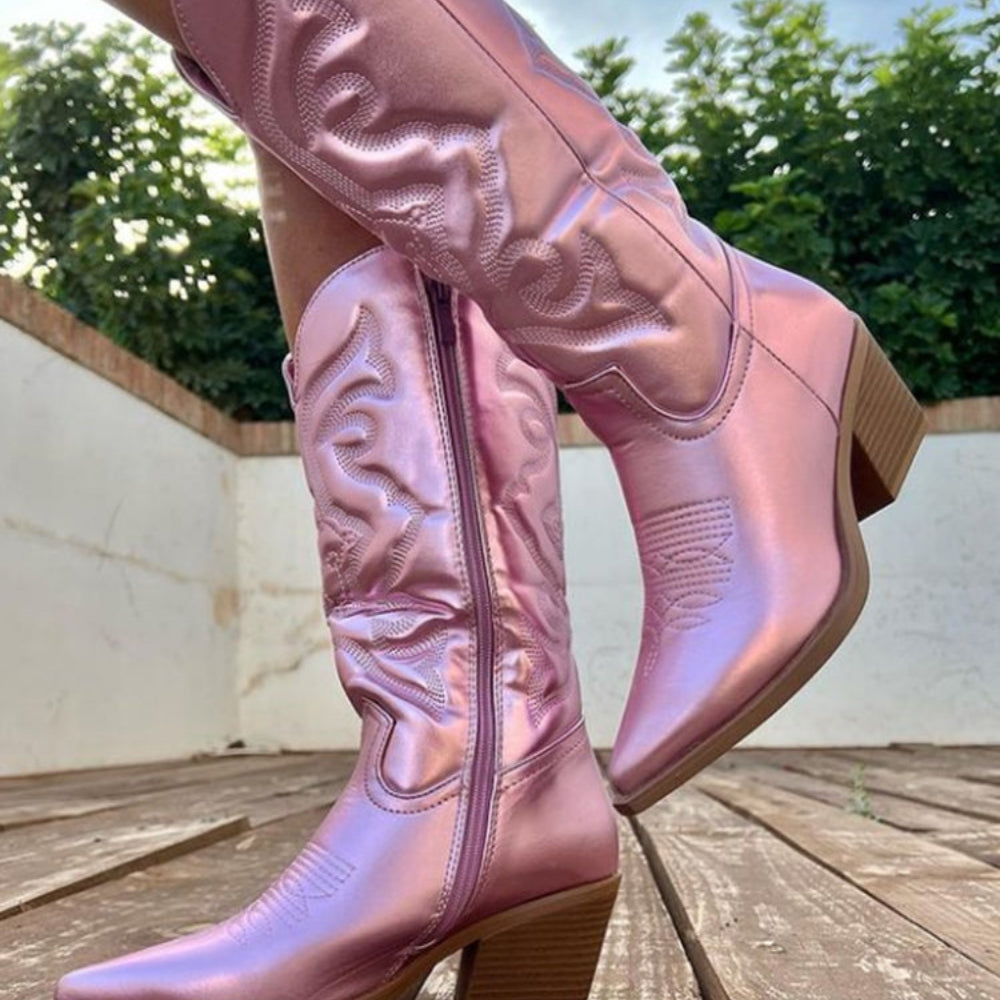 Bella – Stijlvolle cowboylaarzen met zijrits en gestructureerde zool