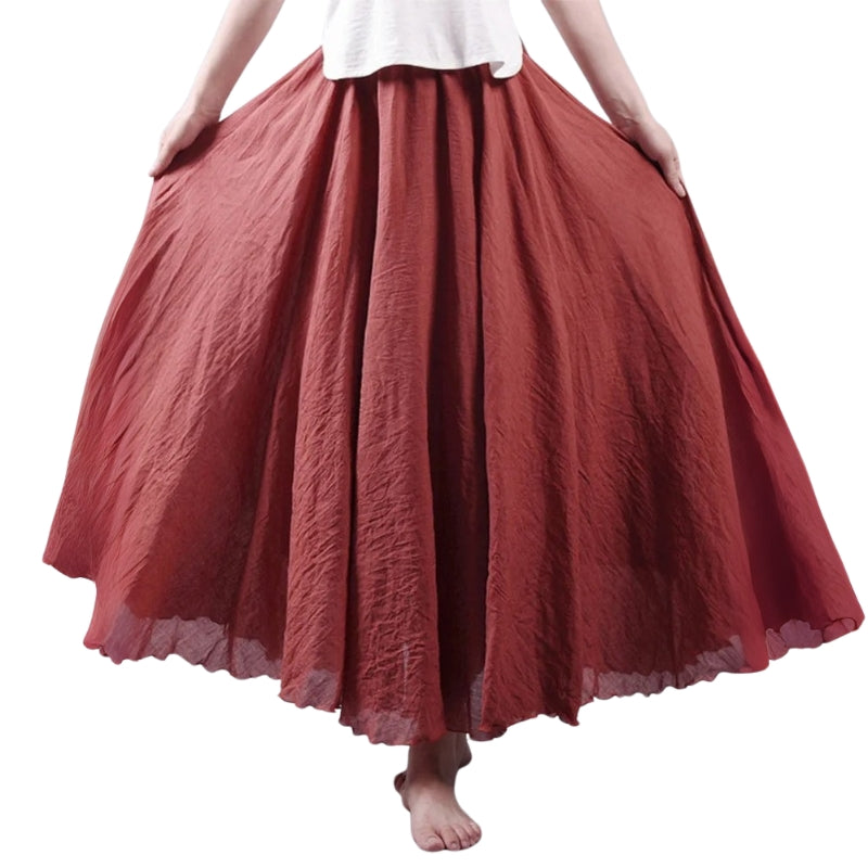 Mireille – Lichtgewicht maxirok met hoge taille