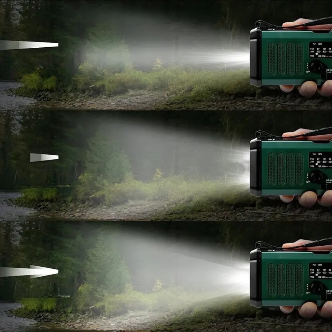 SurvivorPro - 10.000mAh noodradio met zonne-energie en handmatig opladen