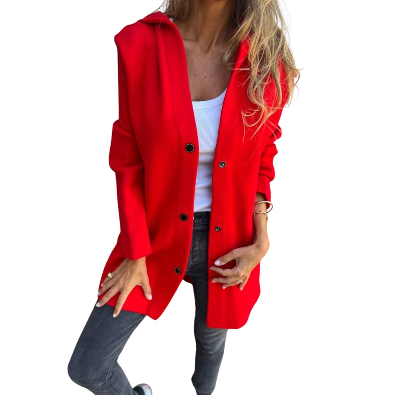 Sofia – Casual Jas met Capuchon en Knopen