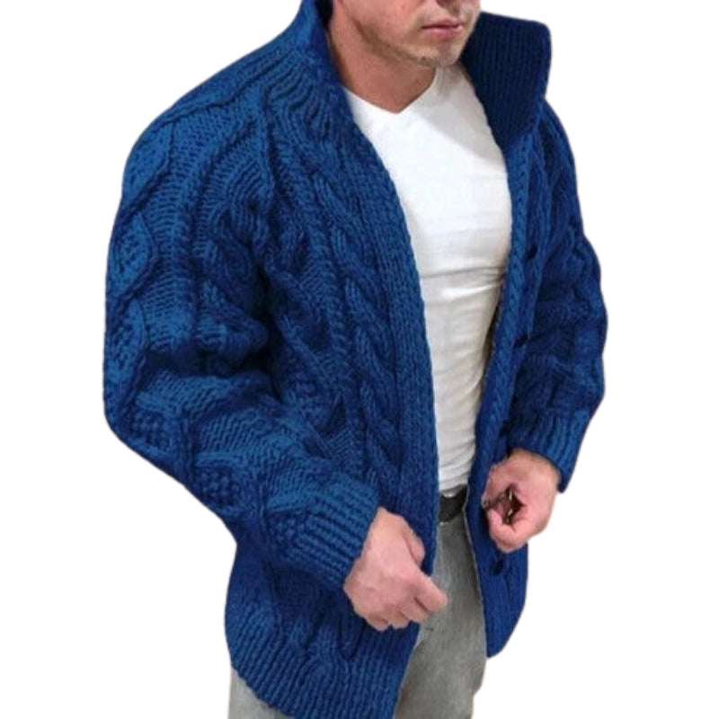 Victor – Gebreid Vest met Opstaande Kraag en Lange Mouwen