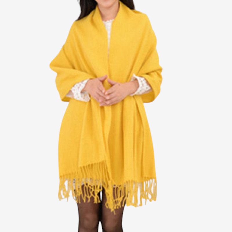 Jenna – Grote Sjaal met Decoratief Kwastje Ontwerp