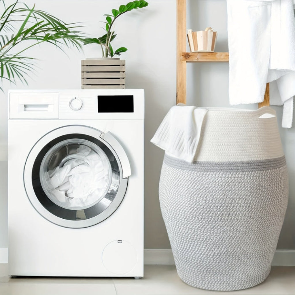 LoomBin – Grote Geweven Wasmand met Handvatten