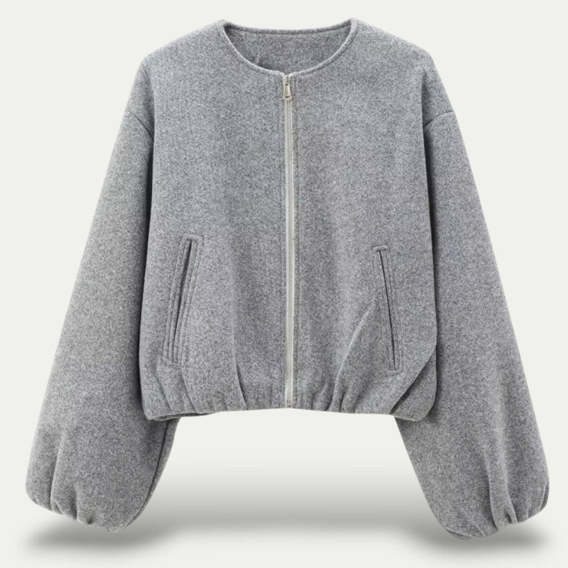 Ava – Korte bomberjack met rits en lange mouwen