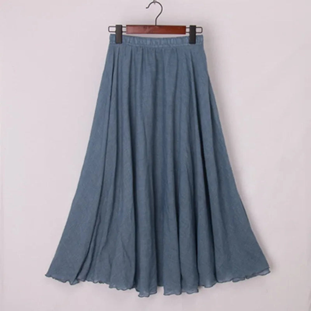 Elena – Soepelvallende maxi-rok met flatterende hoge taille en comfortabele pasvorm