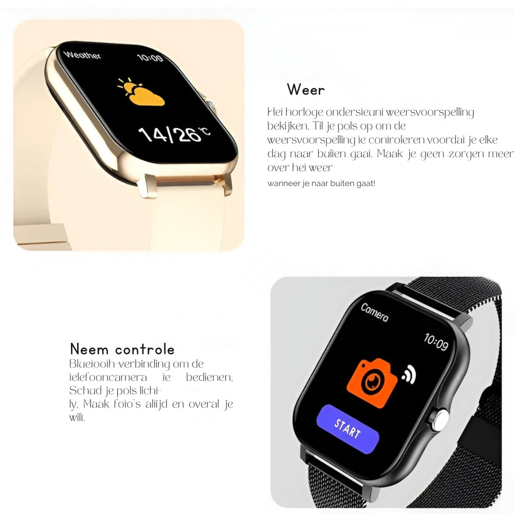 Gawande – Strak smartwatch met verstelbare band en soepel touchscreen