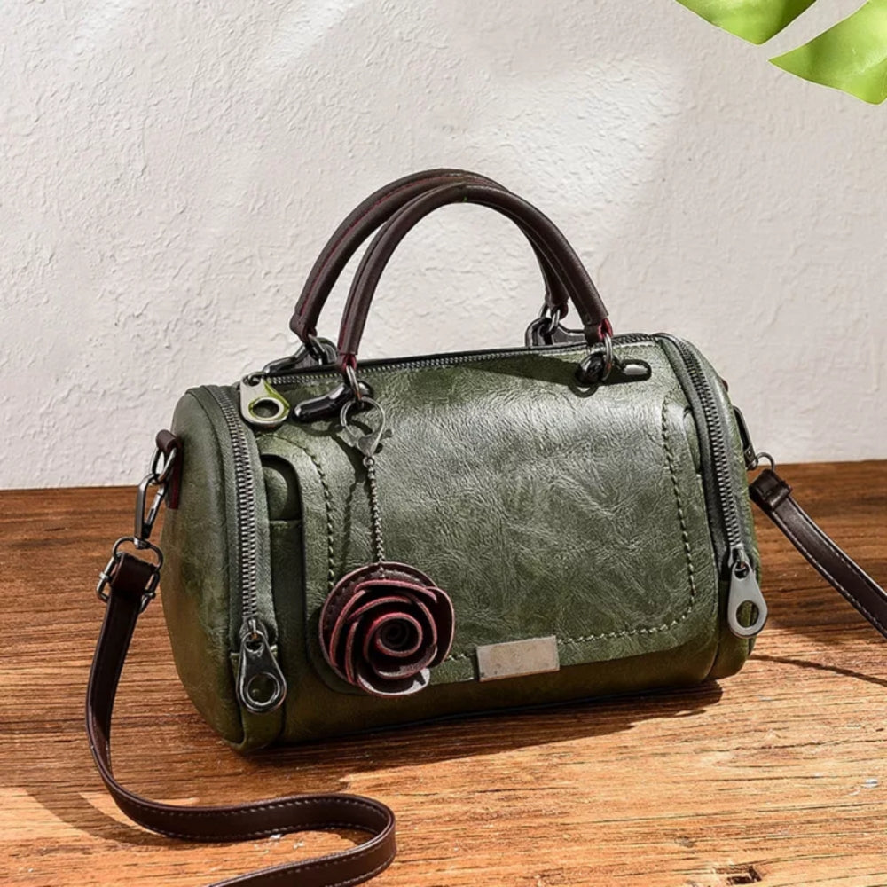 Rachel – Lichtgewicht schoudertas met bloemenmotief en veilige ritssluiting
