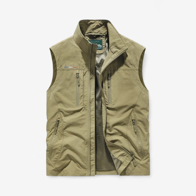 Dennis – Mouwloos Vest met Meerdere Zakken en Ritsluiting