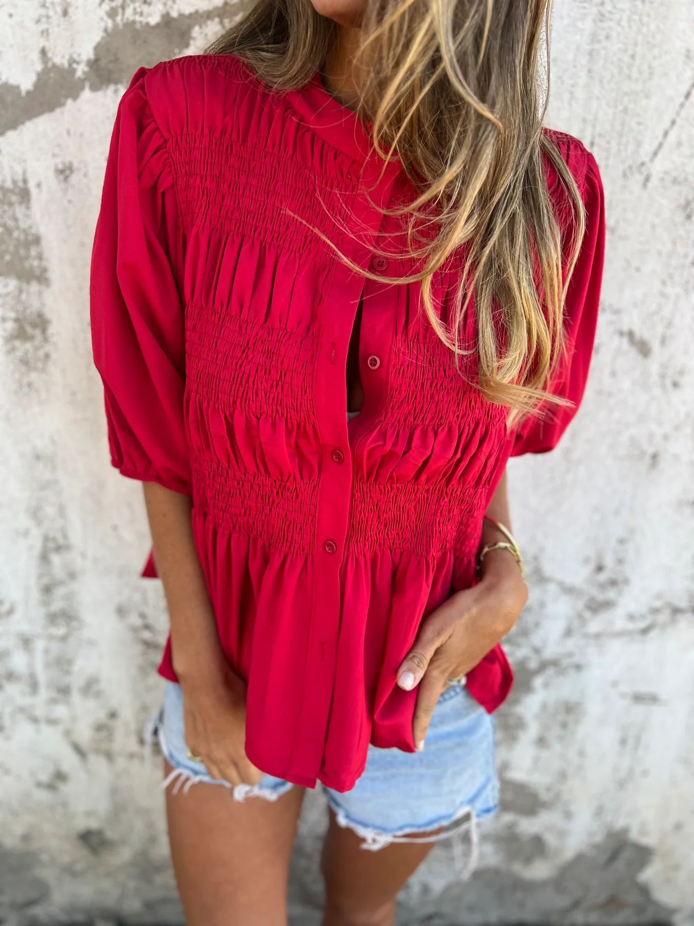Olivia - Los T-shirt met ronde hals en korte mouwen