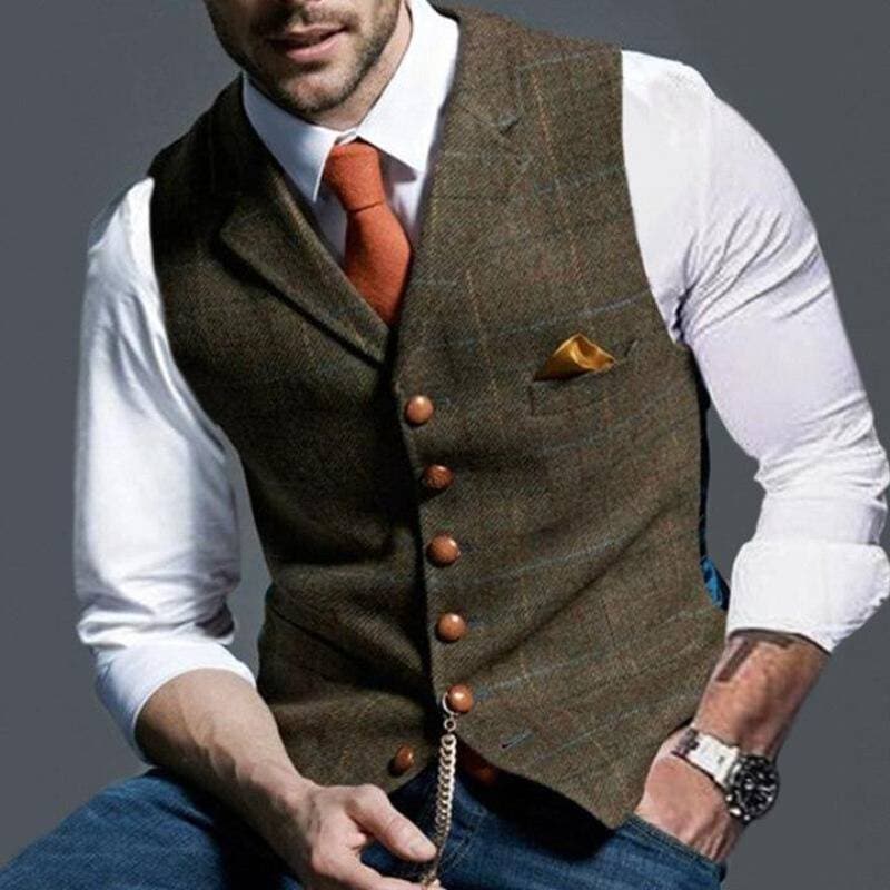 John – Slank geruit slim-fit vest