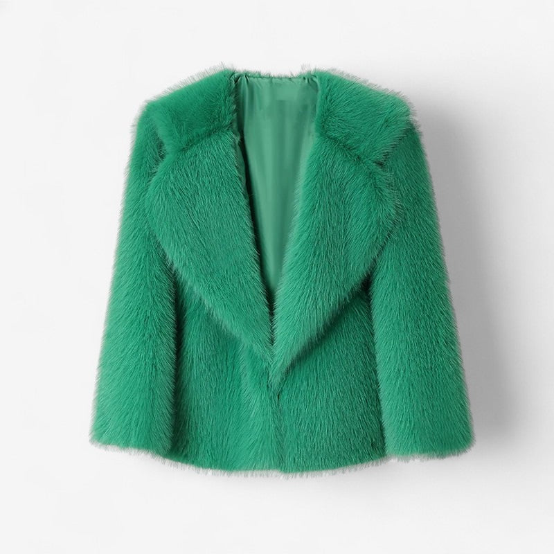 Ashley - Lange Mouwen Jas met Zijzakken en Open Voorkant