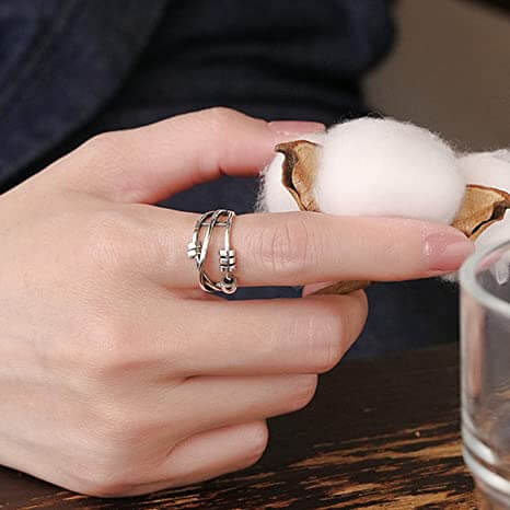 Willow - Stressverlichtende ring met roterende kralen voor focus en comfort