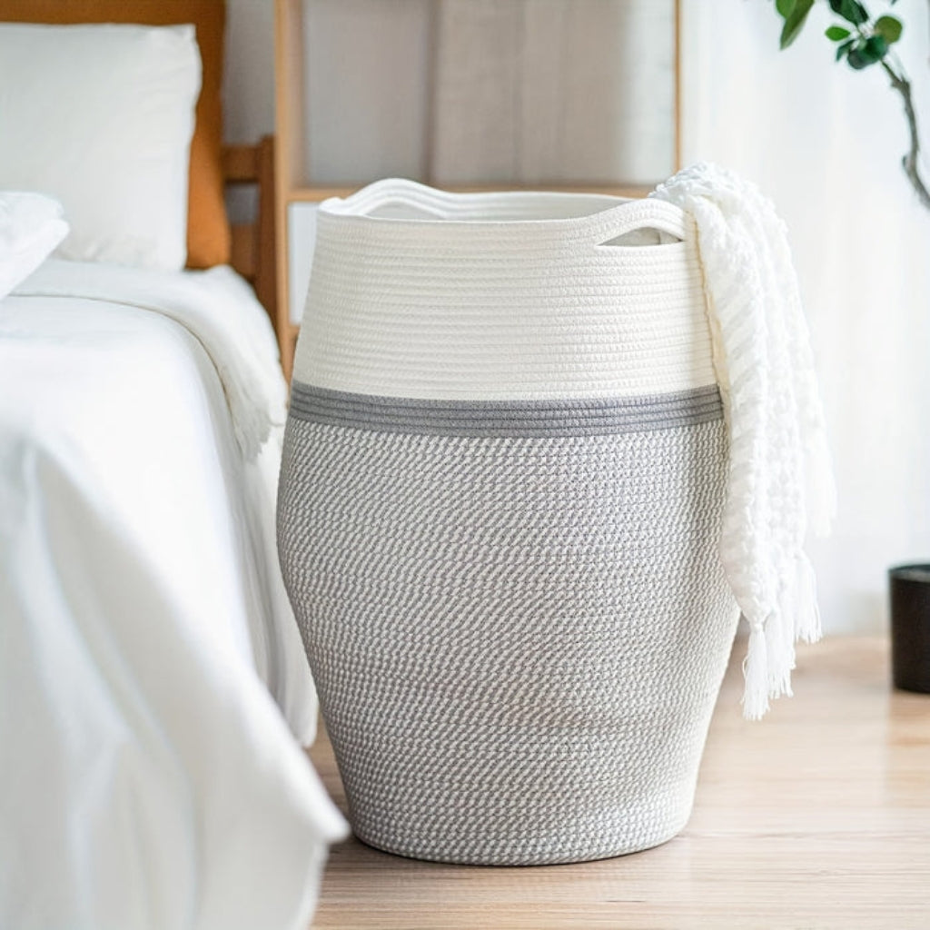 LoomBin – Grote Geweven Wasmand met Handvatten