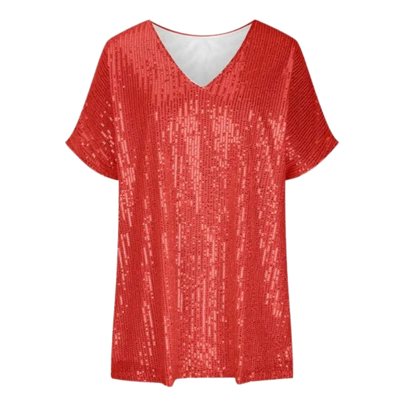 Junia – Modern T shirt met korte mouwen en v hals
