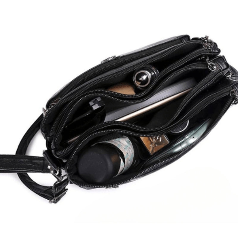 Delilah - Kleine Schoudertas met Ritszakken en Verstelbare Band