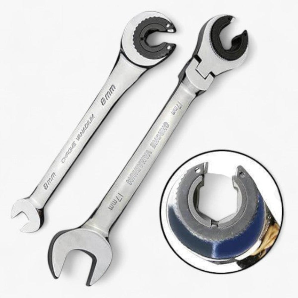 FlexGrip - Pijpsleutel met 180° verstelbare flexibele kop voor krappe ruimtes