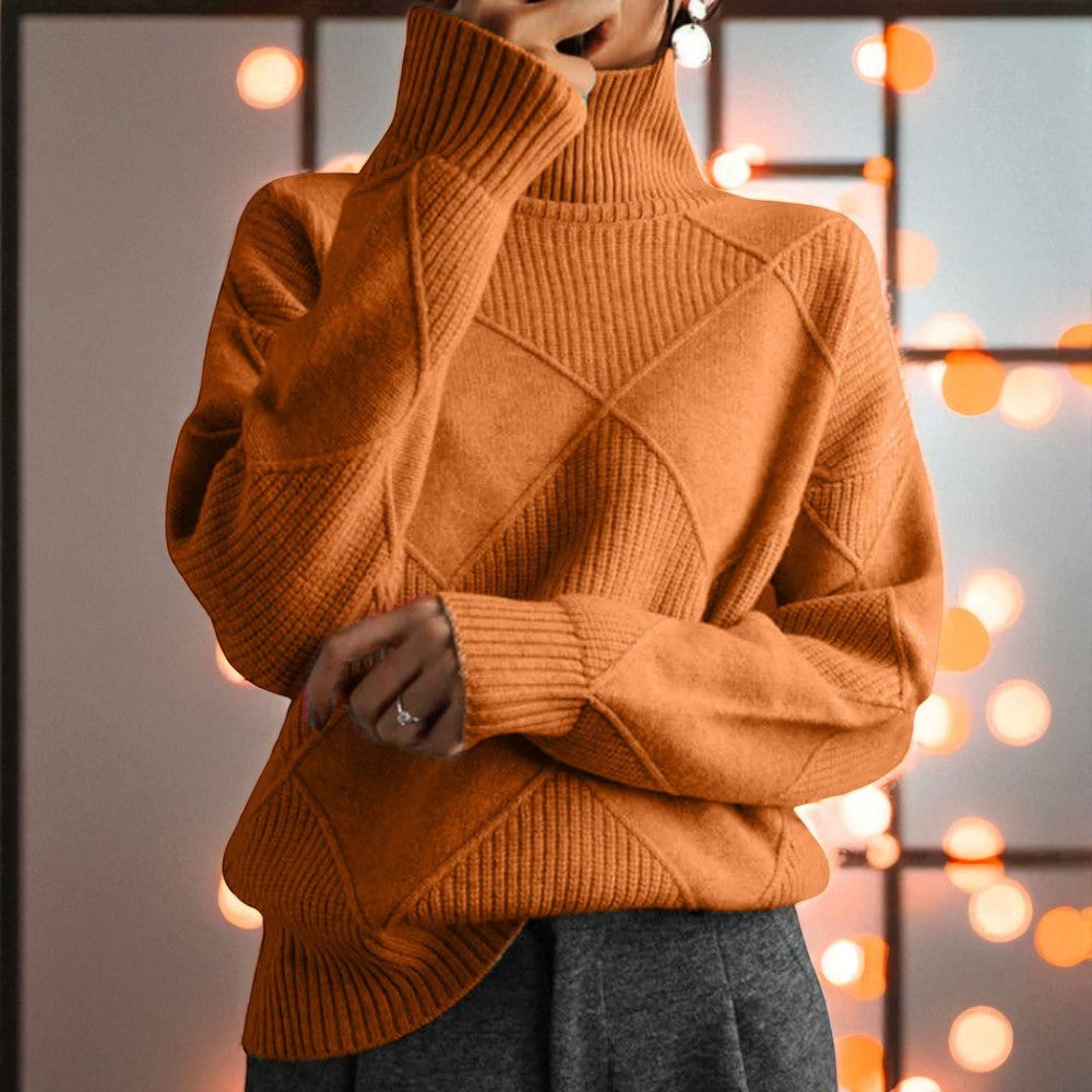 Nadine – Coltrui met Gehaakte Textuur en Lange Mouwen