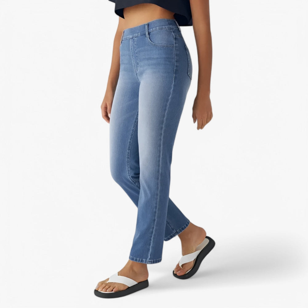 Eva - Elegante broek Met hoge taille en geplooide voorkant