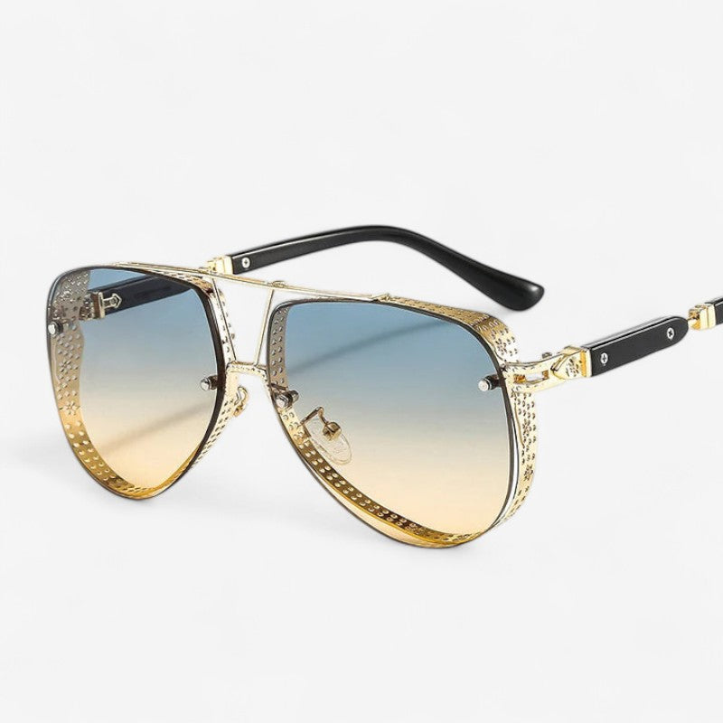 SunGleam – Ovale Zonnebril met Montuur en Gradiëntglazen