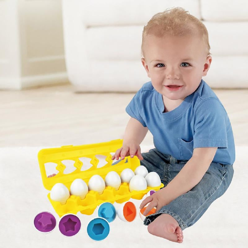 ShapeNest – Eierenpuzzelset voor kinderen met bijpassende vormen en heldere afbeeldingen