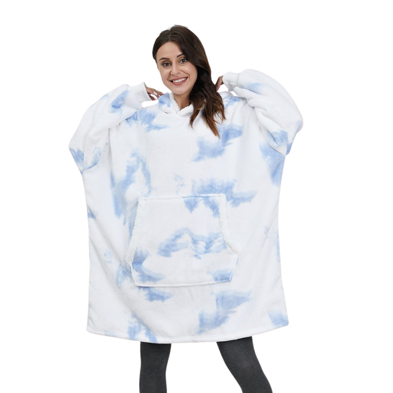 Sophie – Oversized Deken met Capuchon, Lange Mouwen en Zakken