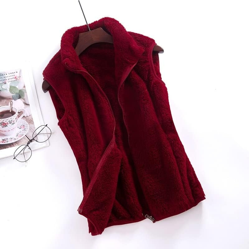 Lindan - Mouwloos Vest met Opstaande Kraag en Ritssluiting