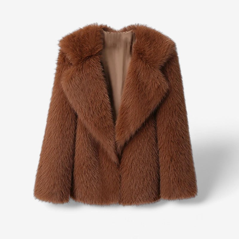 Ashley - Lange Mouwen Jas met Zijzakken en Open Voorkant