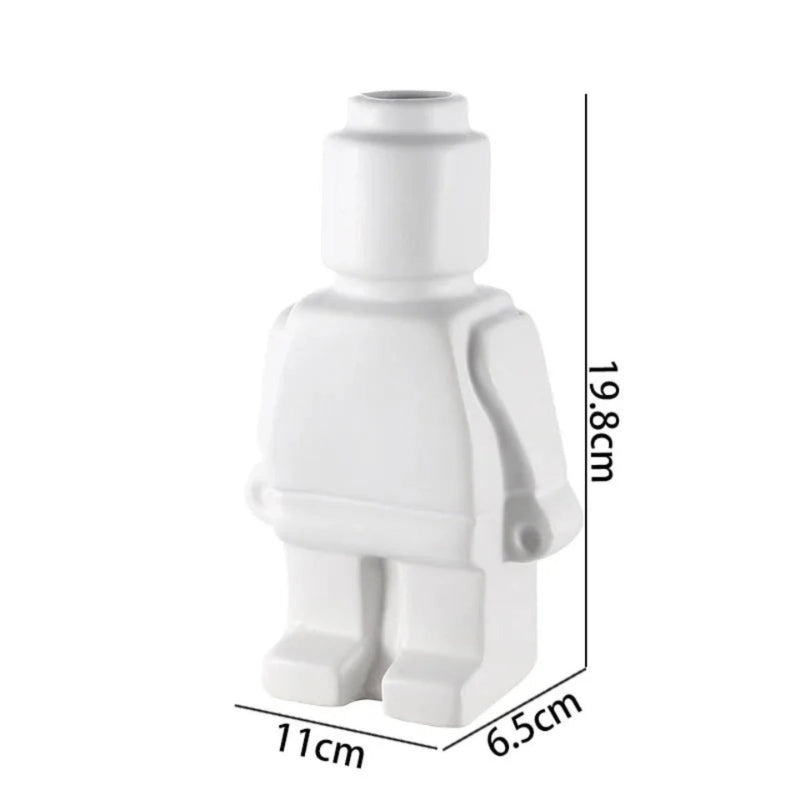 FormaBloom – Moderne decoratieve vaas met minimalistische Lego-stijl vorm voor droogboeketten